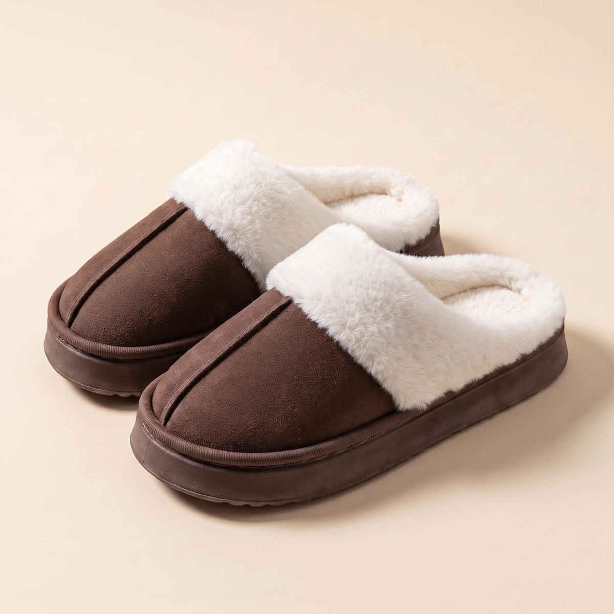 Chaussons Câlin Femme fourrure – Chocolat