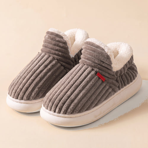 Chaussons Cocon en velours côtelé – Taupe