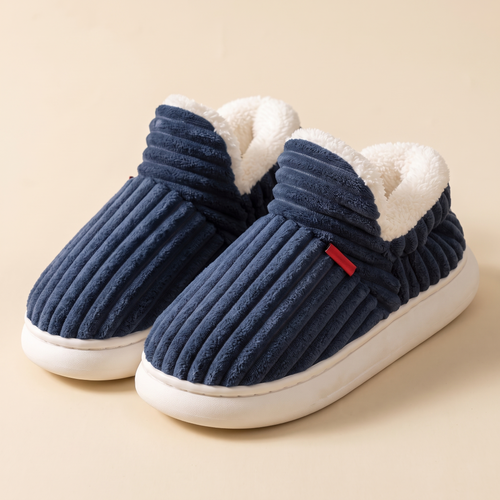 Chaussons Cocon en velours côtelé – Bleu marine