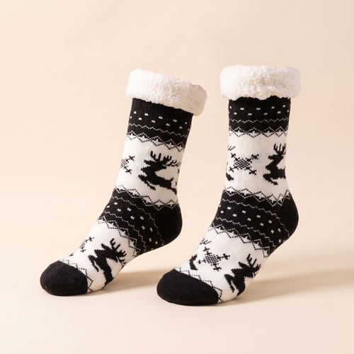 Chaussettes polaires nordiques doublées sherpa – Noir