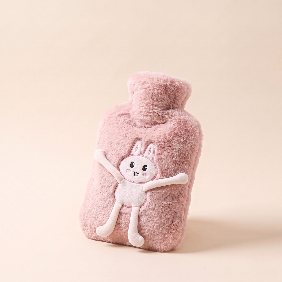 Bouillotte 2 L avec housse en peluche – Rose Lapin câlin (lapin à grands bras)