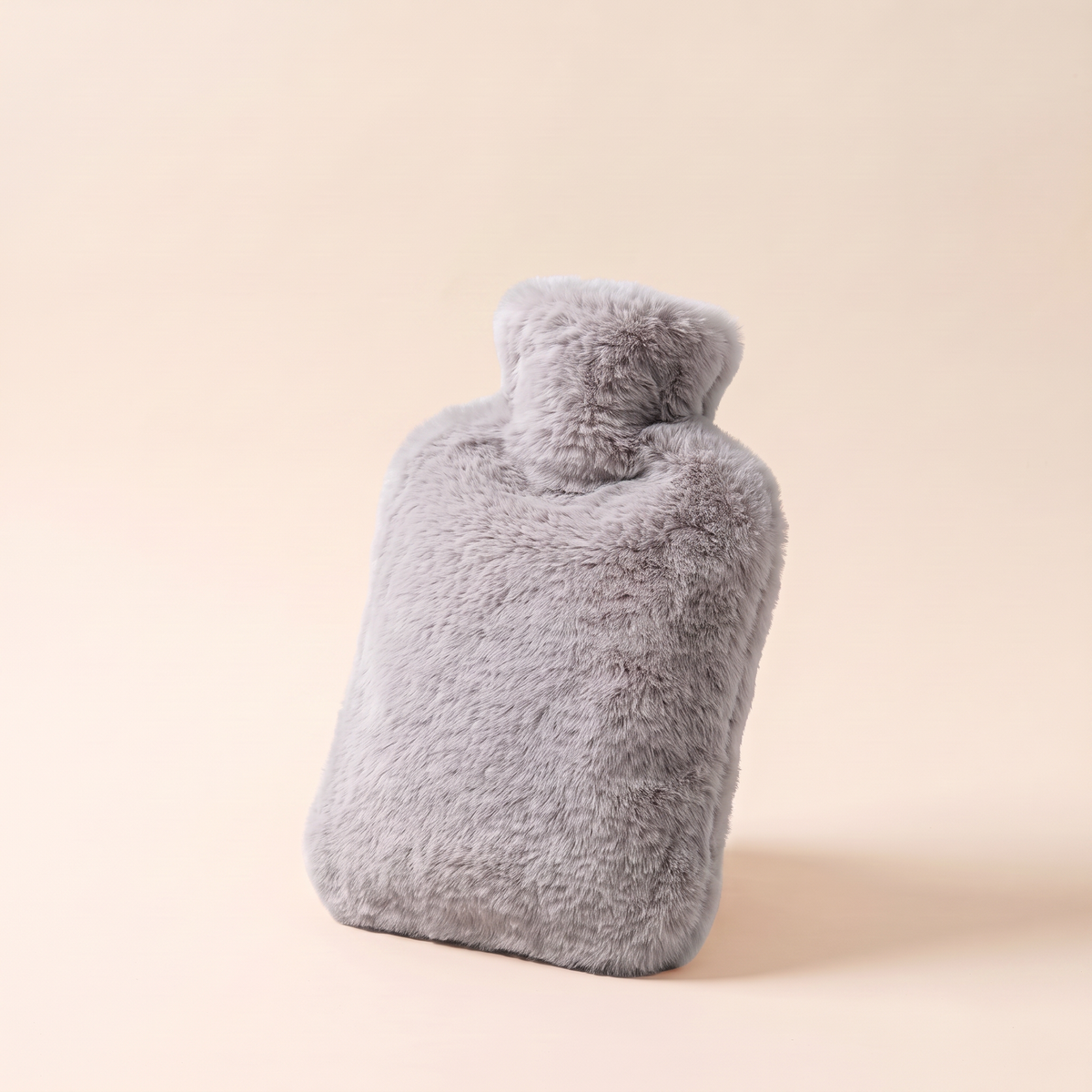 Bouillotte 2 L avec housse en peluche – Gris perle