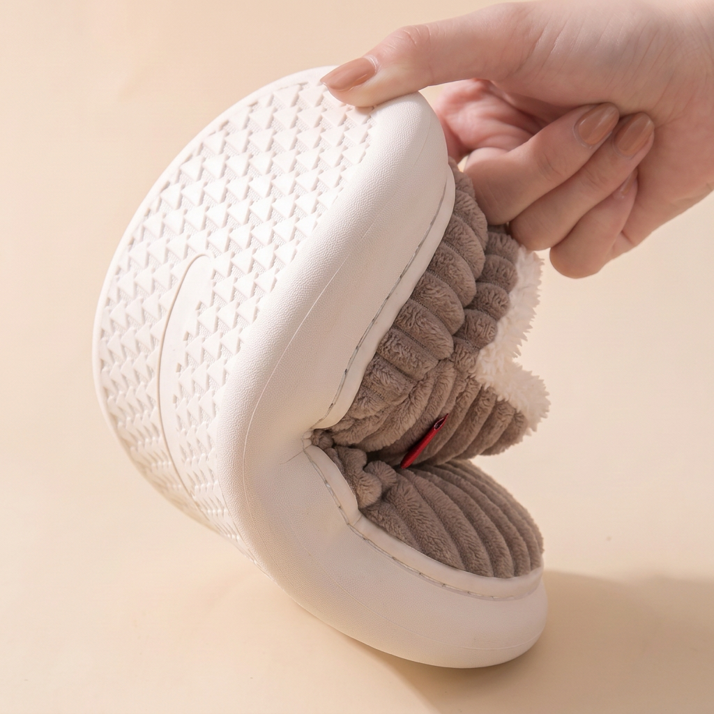 Semelle souple et antidérapante des chaussons Cocon Enfant – Taupe